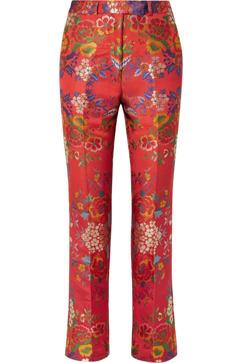 Etro Floral-Jacquard Straight-Leg Jeans