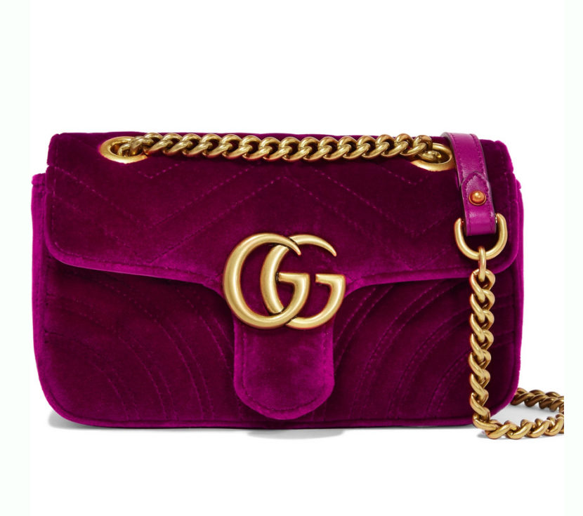 gucci gg marmont mini velvet shoulder bag