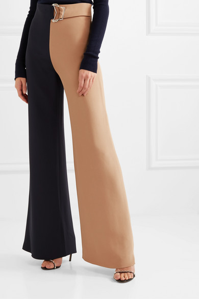 two tone wide leg pants