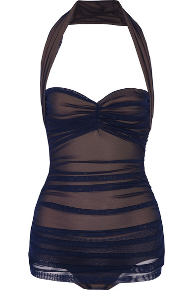 NORMA KAMALI – BILL MIO RUCHED HALTERNECK SWIMSUIT | THE UNTITLED BOUTIQUE