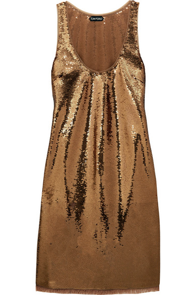 TOM FORD - SEQUINED STRETCH-TULLE MINI DRESS | THE UNTITLED BOUTIQUE