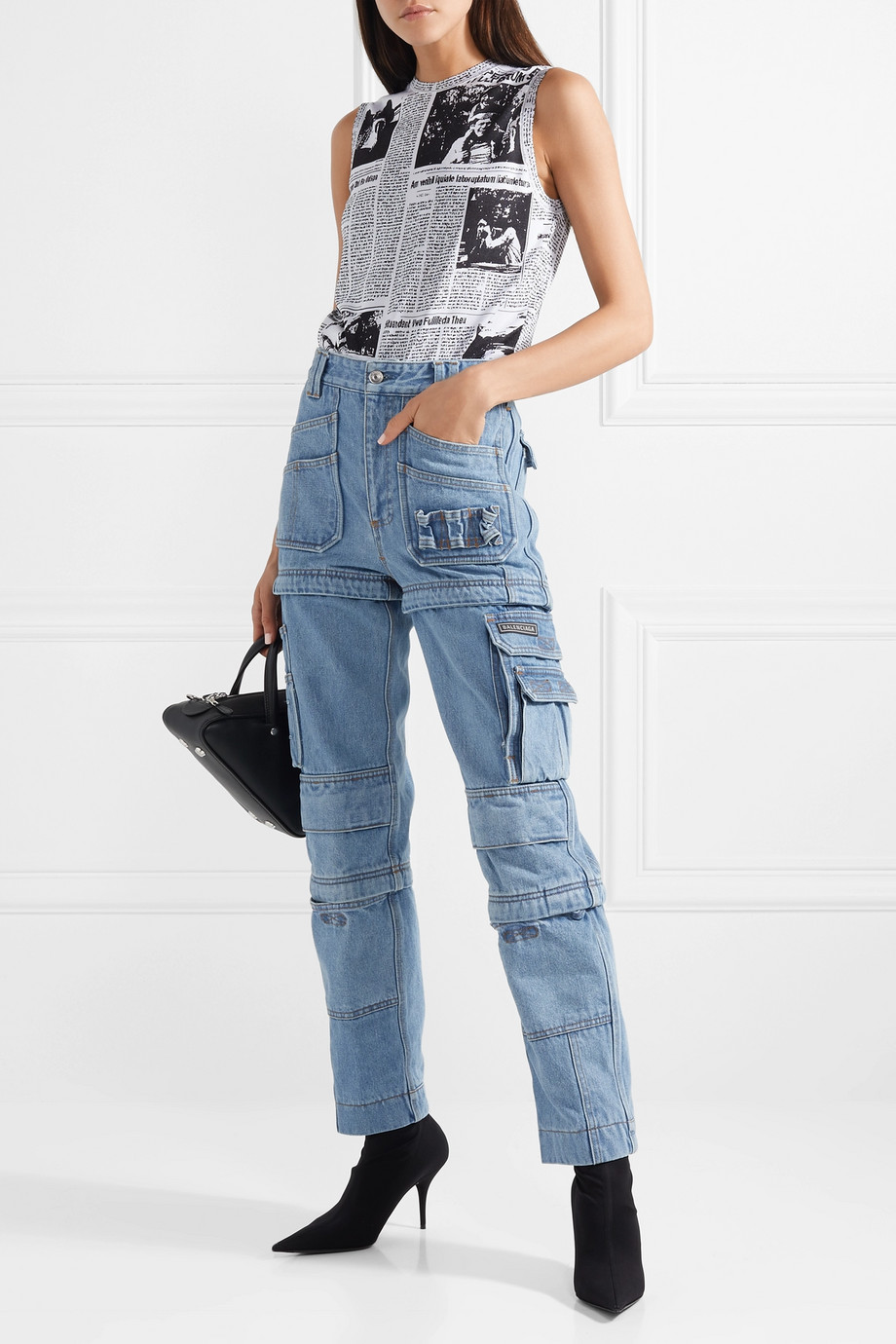 BALENCIAGA - CONVERTIBLE HIGH-RISE JEANS | THE UNTITLED BOUTIQUE