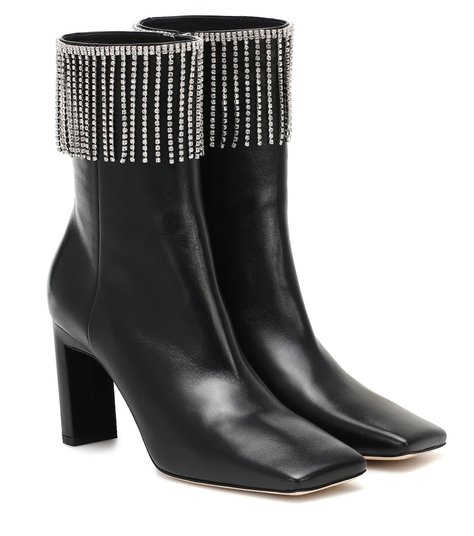 Black Croc Casati Pearl Combat Boots by Nicholas Kirkwood on Sale